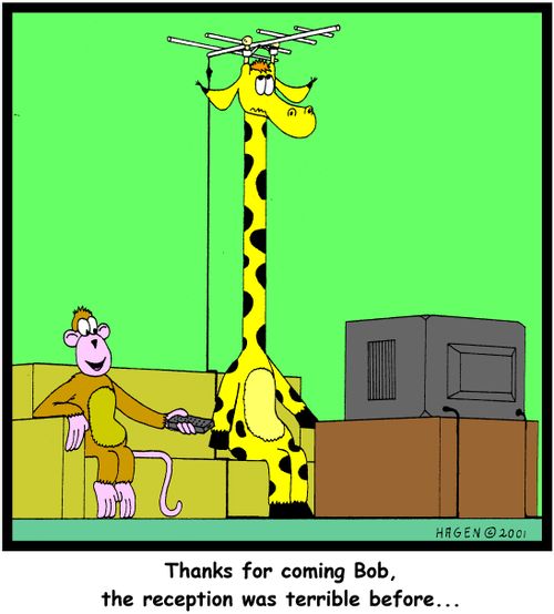'Thanks for coming Bob, the reception was terrible before...'