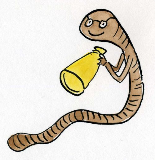 Worm with speakerphone.