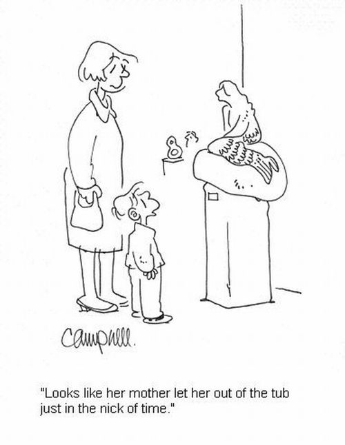 'Looks like her mother let her out of the tub just in the nick of time.'