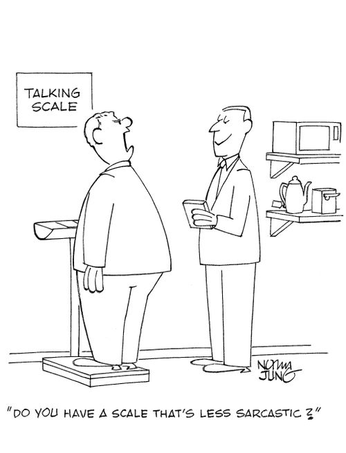 'Do you have a scale that's less sarcastic?'