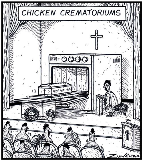 Chicken Crematoriums: A Crematorium for Chickens using an Oven for cremating