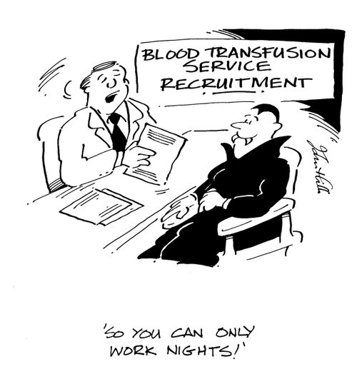 Blood transfusion service recruitment - "So you can only work nights!"