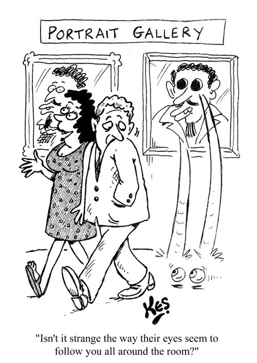 Portrait gallery - "Isn't it strange the way their eyes seem to follow you all around around the room?"