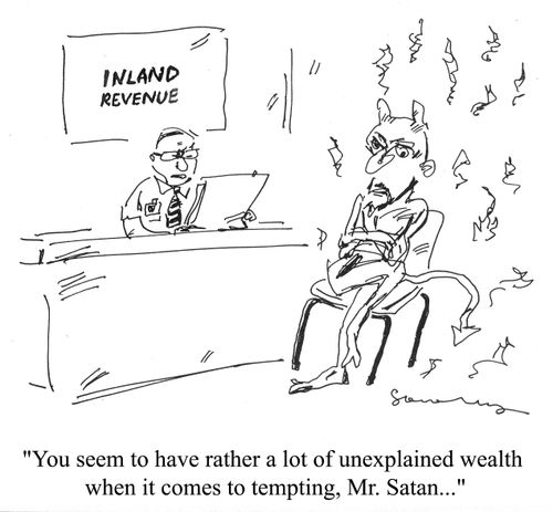 'You seem to have rather a lot of unexplained wealth when it comes to tempting, Mr Satan...'