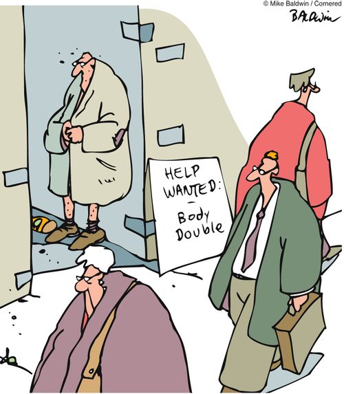 Flasher seeks body double.