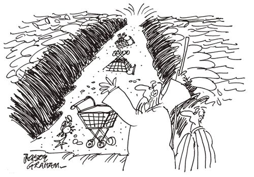 Moses parting the waves and trolleys appear on the sea bed!