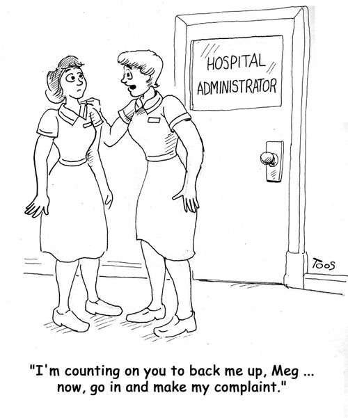 'I'm counting on you to back me up, Meg ... now, go in and make my complaint.'