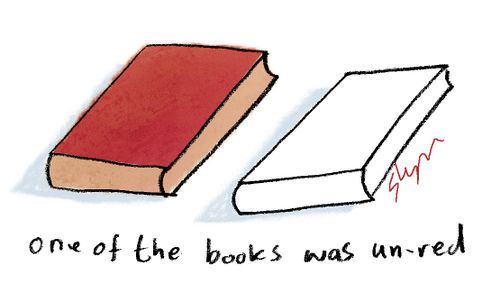 One of the books was un-red.