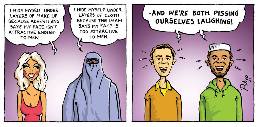 'I hide myself under layers of make up because advertising says my face isn't attractive enough to men...'