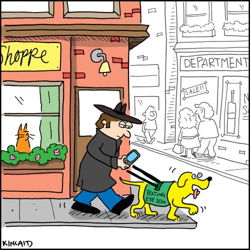 Texting eye dog