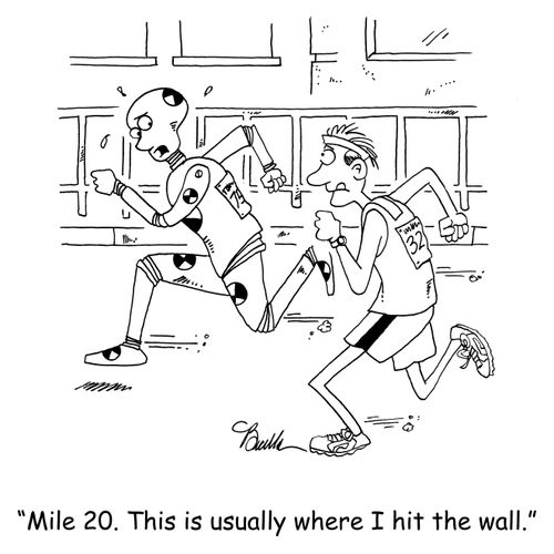 'Mile 20. This is where I usually hit the wall.'