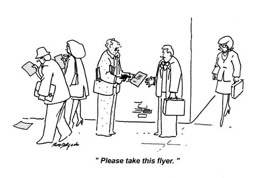 'Please take this flyer.'
