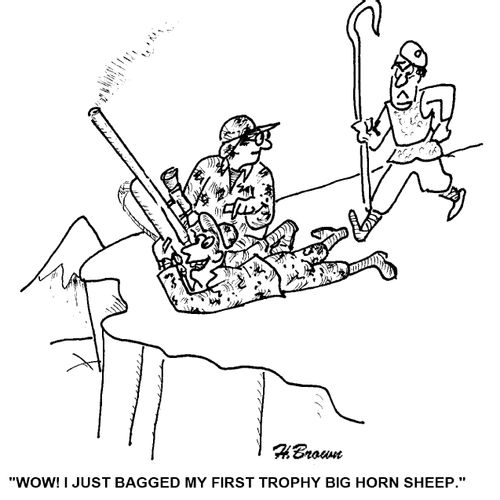 'Wow! I just bagged my first trophy big horn sheep.'