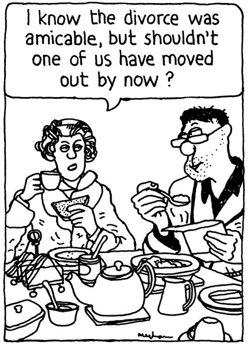 'I know the divorce was a amicable, but shouldn't one of us have moved on by now?'