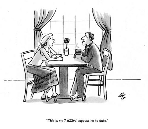 'This is my 7,623rd cappuccino to date.'