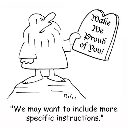 MAKE ME PROUD OF YOU!, 'We may want to include more specific instructions.'