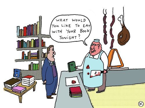 'What would you like to eat with your book tonight?'