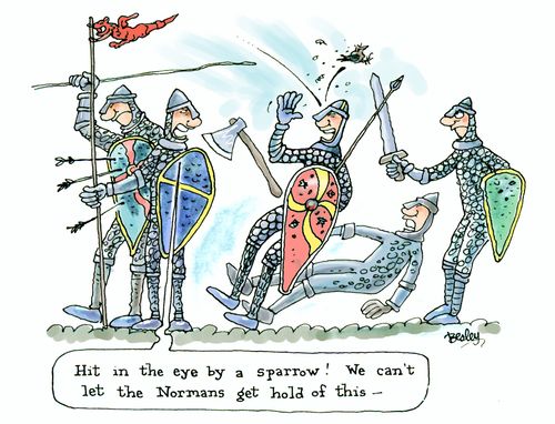 'Hit in the eye by a sparrow! We can't let the Normans get hold of this.'