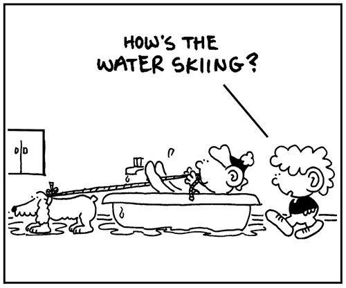 'How's the water skiing?'