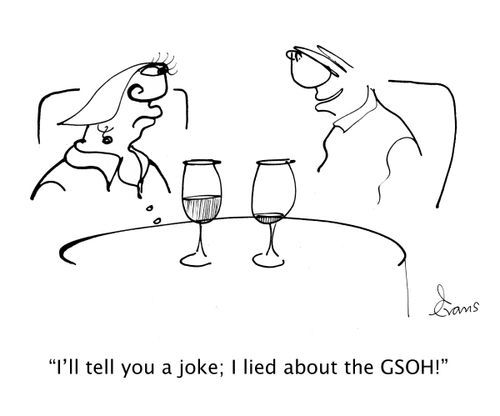 'I'll tell you a joke; I lied about the GSOH!'