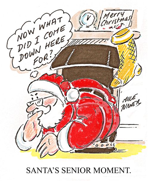 Santa's Senior Moment: 'Now what did I come down here for?'
