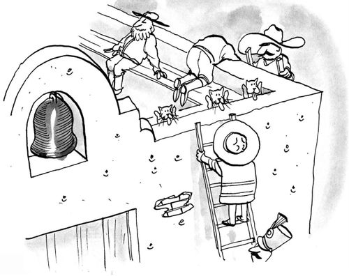 Cats defend the Alamo.