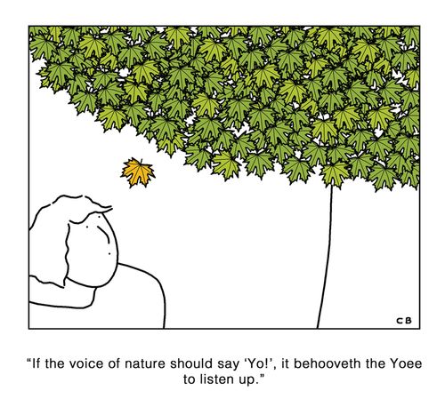 'If the voice of Nature should say ‘Yo!', it behooveth the Yoee to listen up.'