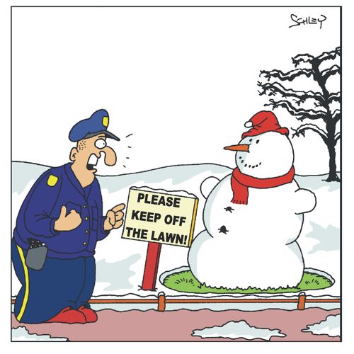 Snowman on the Lawn
