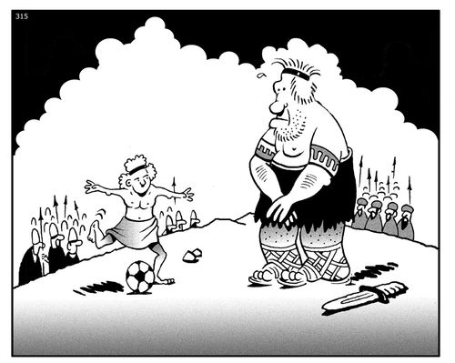 David and Goliath.