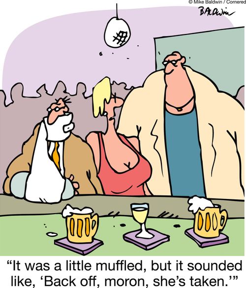 'It was a little muffled, but it sounded like, â€˜Back off, moron, she's taken.'