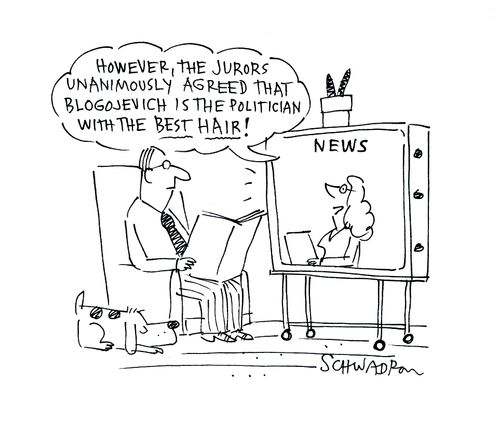 'However, the jurors unanimously agreed that Blogojevich is the politician with the best hair!'