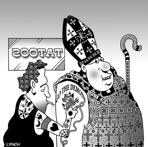 Tattoo Parlour: A Bishop gets a 'Go the Demons' tat.