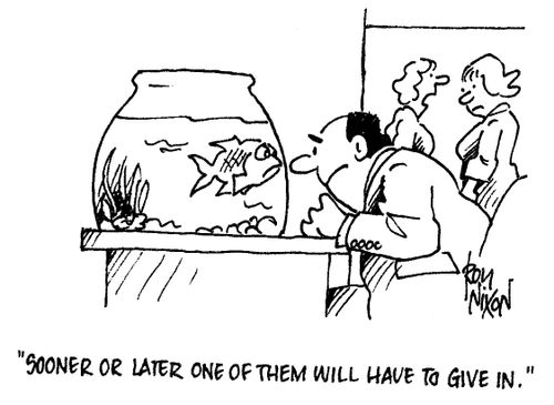 "Sooner or later one of them will have to give in."