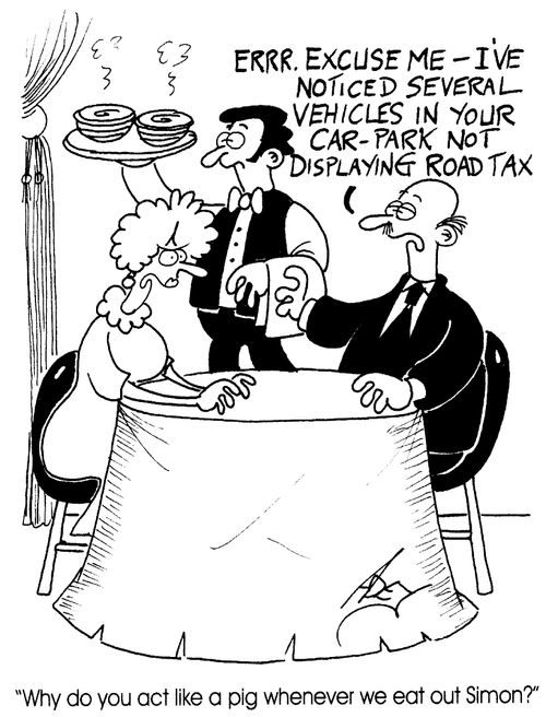 "Why do you act like a pig whenever we eat out, Simon?"