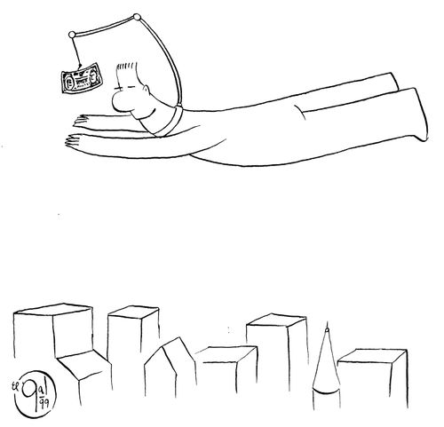 Man chasing money