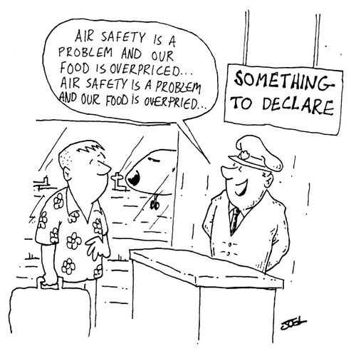 Something To Declare. - "Air safety is a problem and our food is overpriced..."