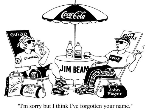 Designer labels "I'm sorry, but I think I've forgotten your name."