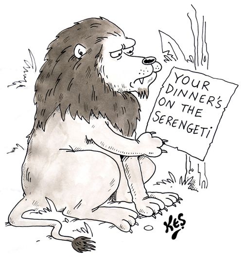 'Your dinner's on the Serengeti.'