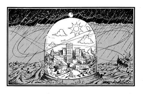 City in a bell jar.