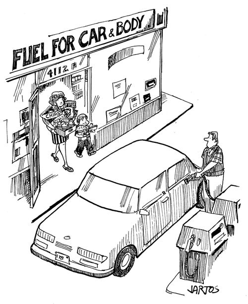 Fuel for car and body.