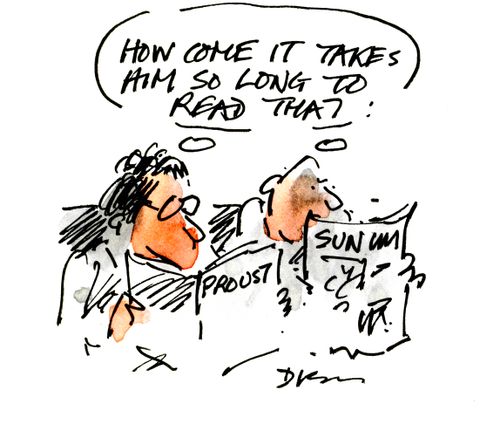 'How come it takes him so long to read that?'
