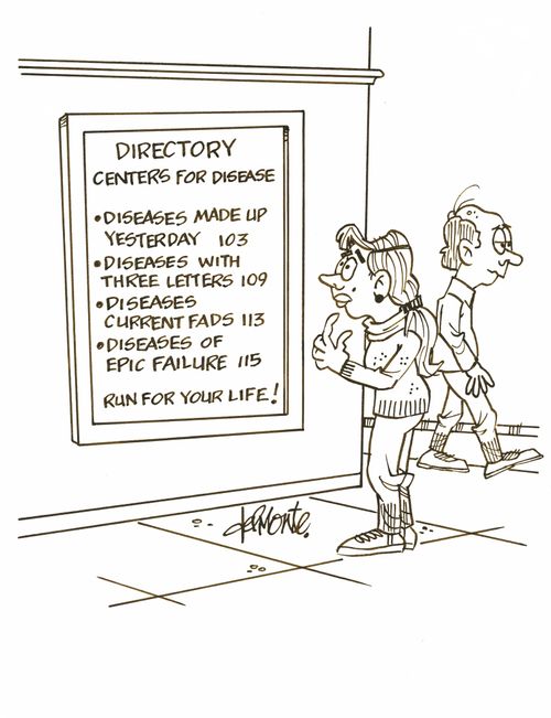 A woman stops at a building directory sign for Centers for Diseases.