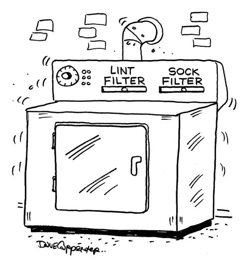Dryer, 'lint filter'--'sock filter'