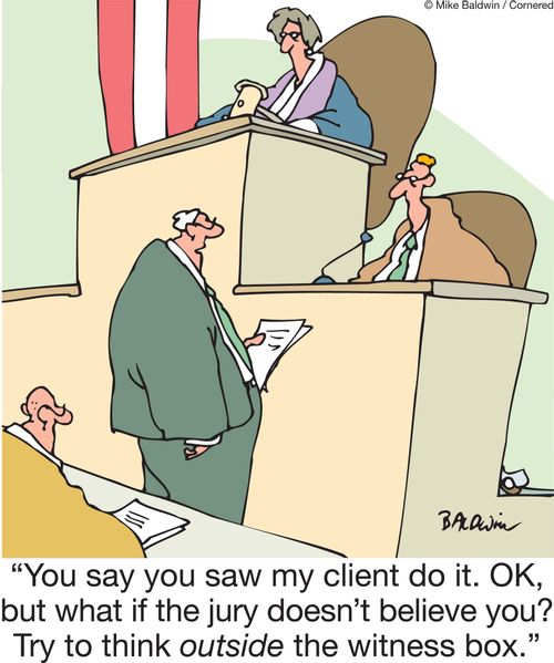 'You say you saw my client do it. OK, but what if the jury doesn't believe you? Try to think outside the witness box.'