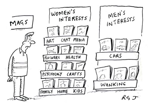 Women's and men's magazines.