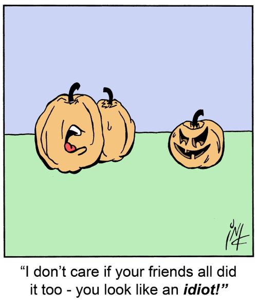 'I don't care if your friends all did it too - you look like an idiot!'