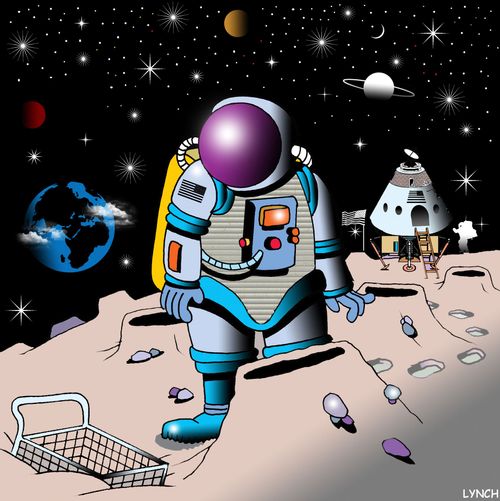 Shopping trolley on the moon.