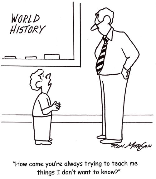 'How come you're always trying to teach me things I don't want to know.'