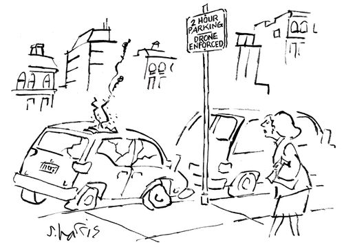 Two hour parking - drone enforced.