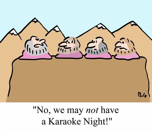 'No, we may NOT have a karaoke night!'